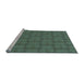 Sideview of Machine Washable Transitional Green Rug, wshpat3943lblu