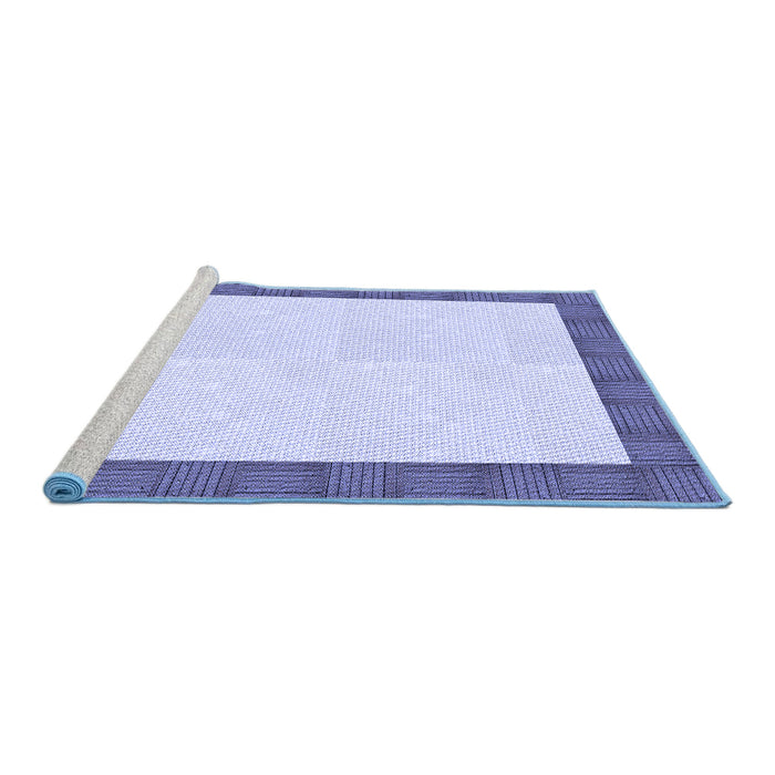 Sideview of Machine Washable Transitional Blue Rug, wshpat3944blu