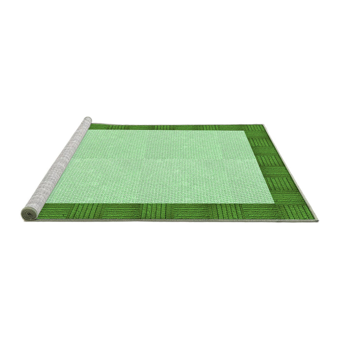 Sideview of Machine Washable Transitional Dark Lime Green Rug, wshpat3944grn
