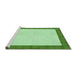 Sideview of Machine Washable Transitional Dark Lime Green Rug, wshpat3944grn