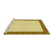 Sideview of Machine Washable Transitional Dark Golden Brown Rug, wshpat3944yw