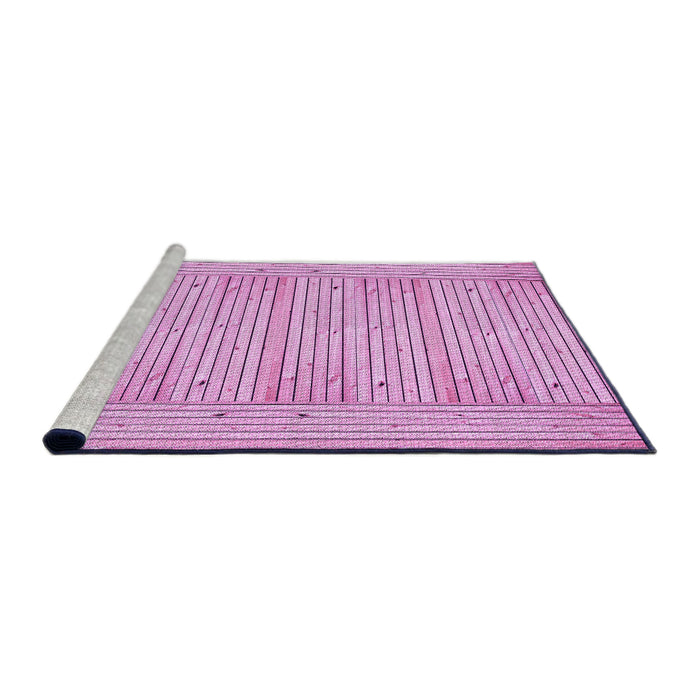 Sideview of Machine Washable Transitional Pastel Purple Pink Rug, wshpat3945pur