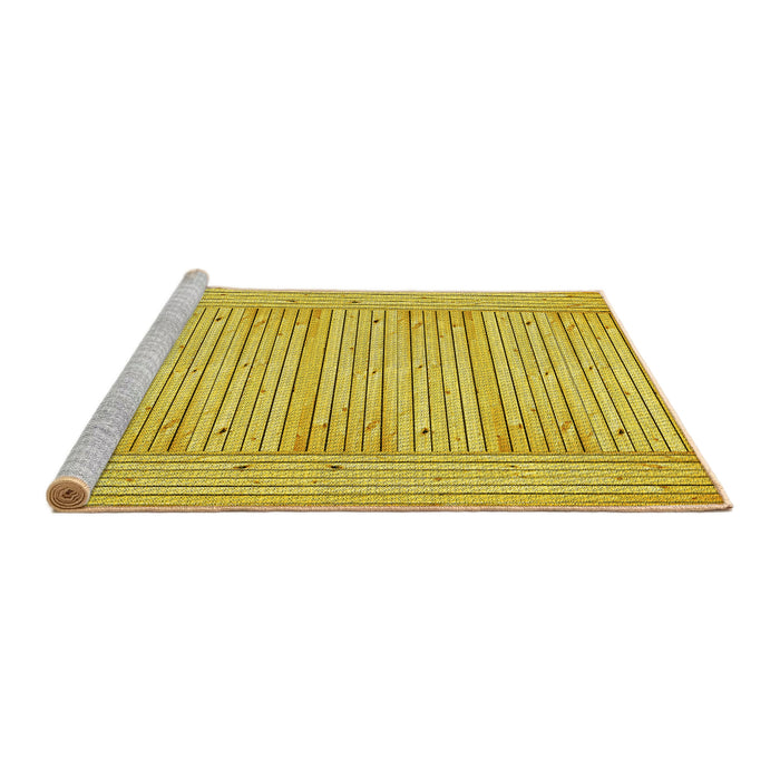 Sideview of Machine Washable Transitional Golden Yellow Rug, wshpat3945yw