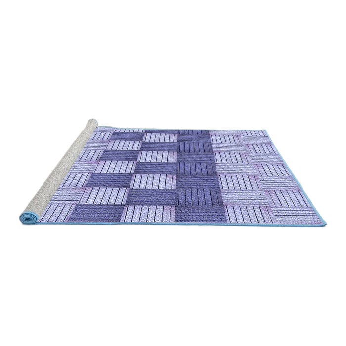 Sideview of Machine Washable Transitional Deep Periwinkle Purple Rug, wshpat3946blu