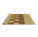 Sideview of Machine Washable Transitional Saddle Brown Rug, wshpat3946brn