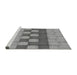 Sideview of Machine Washable Transitional Grey Gray Rug, wshpat3946gry