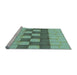 Sideview of Machine Washable Transitional Deep-Sea Green Rug, wshpat3946lblu