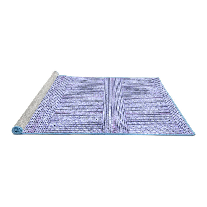 Sideview of Machine Washable Transitional Periwinkle Purple Rug, wshpat3947blu