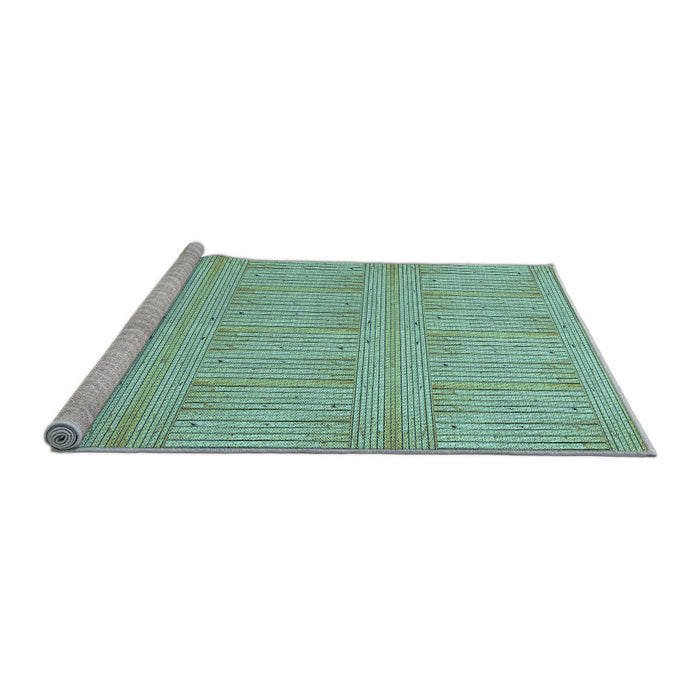 Sideview of Machine Washable Transitional Medium Sea Green Rug, wshpat3947lblu