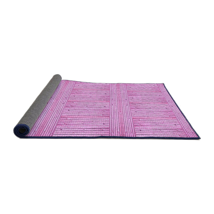 Thickness of Patterned Pastel Purple Pink Rug, pat3947pur