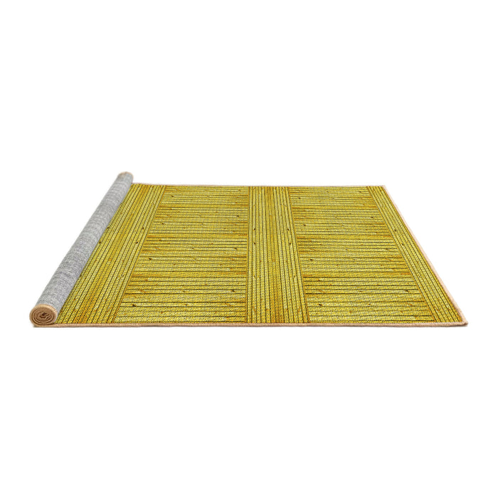 Sideview of Machine Washable Transitional Golden Yellow Rug, wshpat3947yw