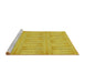 Sideview of Machine Washable Transitional Golden Yellow Rug, wshpat3947yw