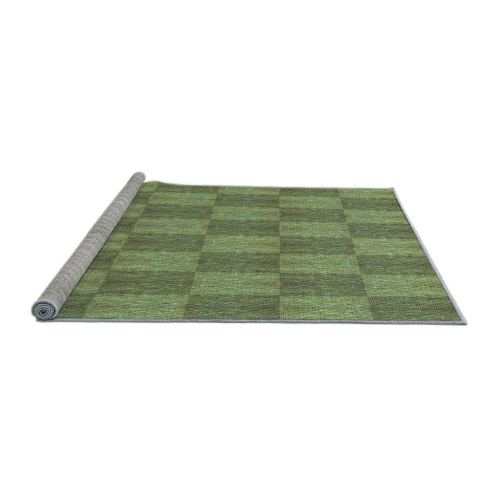 Sideview of Machine Washable Transitional Fern Green Rug, wshpat3948lblu