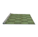 Sideview of Machine Washable Transitional Fern Green Rug, wshpat3948lblu