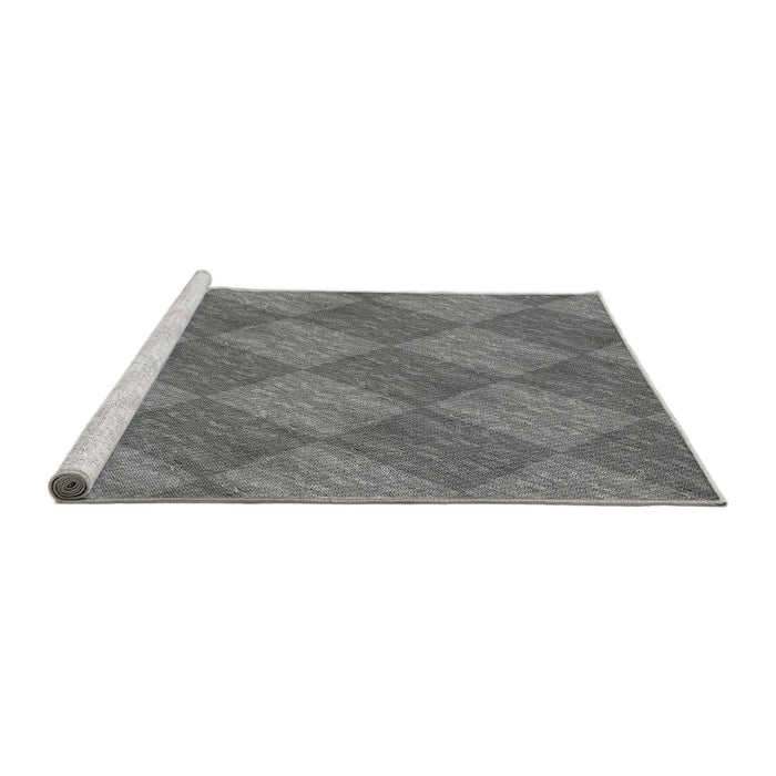 Sideview of Machine Washable Transitional Ash Gray Rug, wshpat3949gry