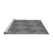 Sideview of Machine Washable Transitional Ash Gray Rug, wshpat3949gry