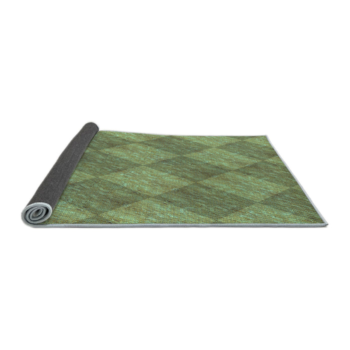 Thickness of Patterned Fern Green Rug, pat3949lblu
