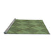 Sideview of Machine Washable Transitional Fern Green Rug, wshpat3949lblu