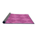 Thickness of Patterned Deep Pink Rug, pat3949pur