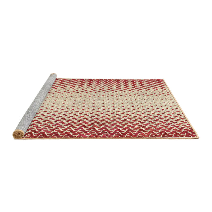 Sideview of Machine Washable Transitional Red Rug, wshpat395brn