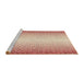 Sideview of Machine Washable Transitional Red Rug, wshpat395brn