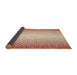 Thickness of Patterned Red Rug, pat395brn