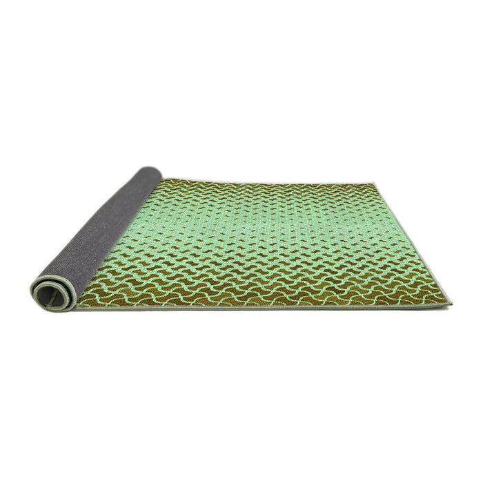 Thickness of Patterned Olive Green Rug, pat395grn