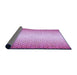 Thickness of Patterned Neon Pink Rug, pat395pur