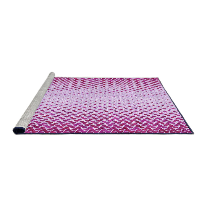Sideview of Machine Washable Transitional Neon Pink Rug, wshpat395pur