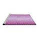 Sideview of Machine Washable Transitional Neon Pink Rug, wshpat395pur