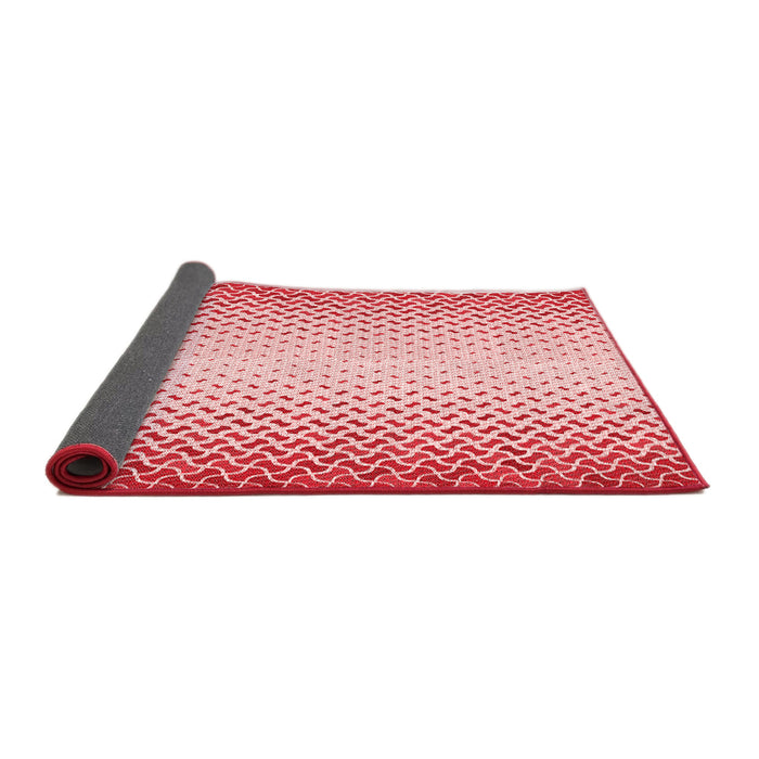 Thickness of Patterned Light Red Pink Rug, pat395rd