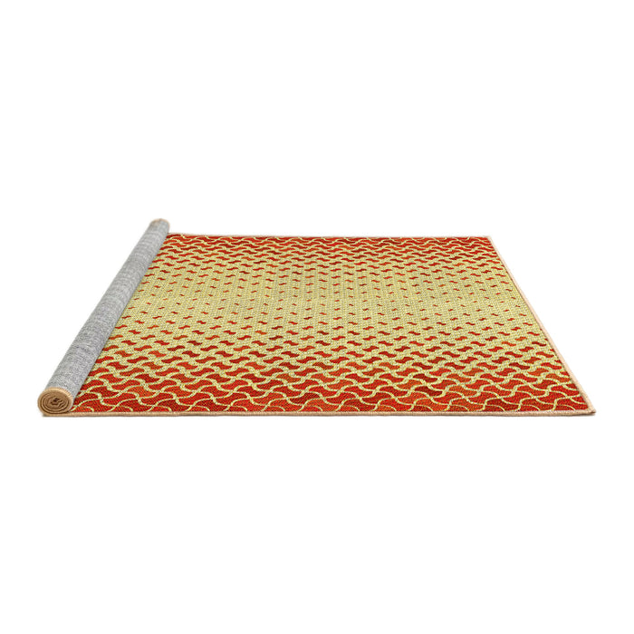 Sideview of Machine Washable Transitional Orange Red Orange Rug, wshpat395yw
