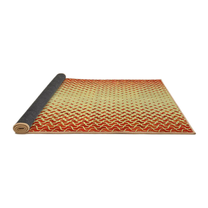 Thickness of Patterned Orange Red Orange Rug, pat395yw