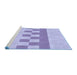 Sideview of Machine Washable Transitional Blue Rug, wshpat3950blu