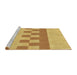 Sideview of Machine Washable Transitional Saffron Yellow Rug, wshpat3950brn