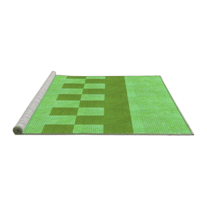 Sideview of Machine Washable Transitional Emerald Green Rug, wshpat3950grn