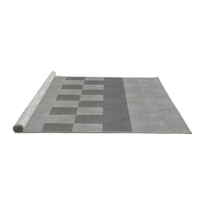 Sideview of Machine Washable Transitional Dark Gray Rug, wshpat3950gry