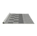 Sideview of Machine Washable Transitional Dark Gray Rug, wshpat3950gry