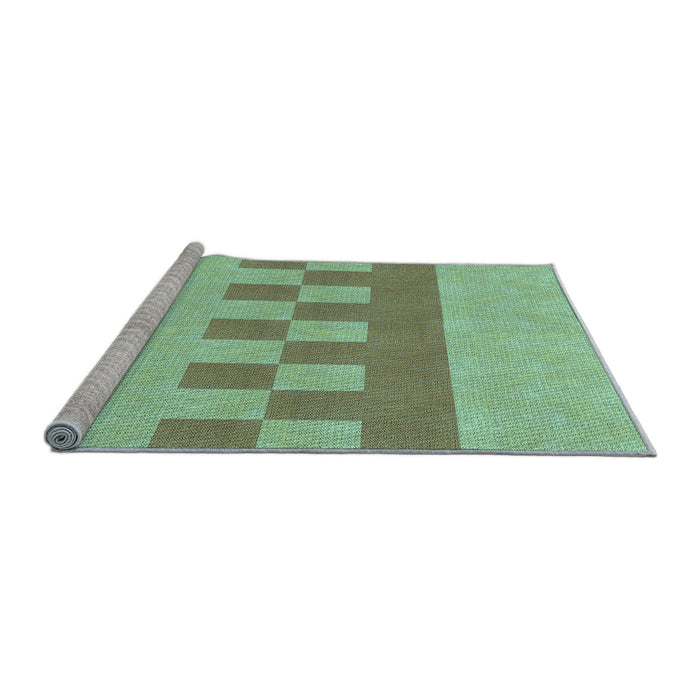 Sideview of Machine Washable Transitional Olive Green Rug, wshpat3950lblu