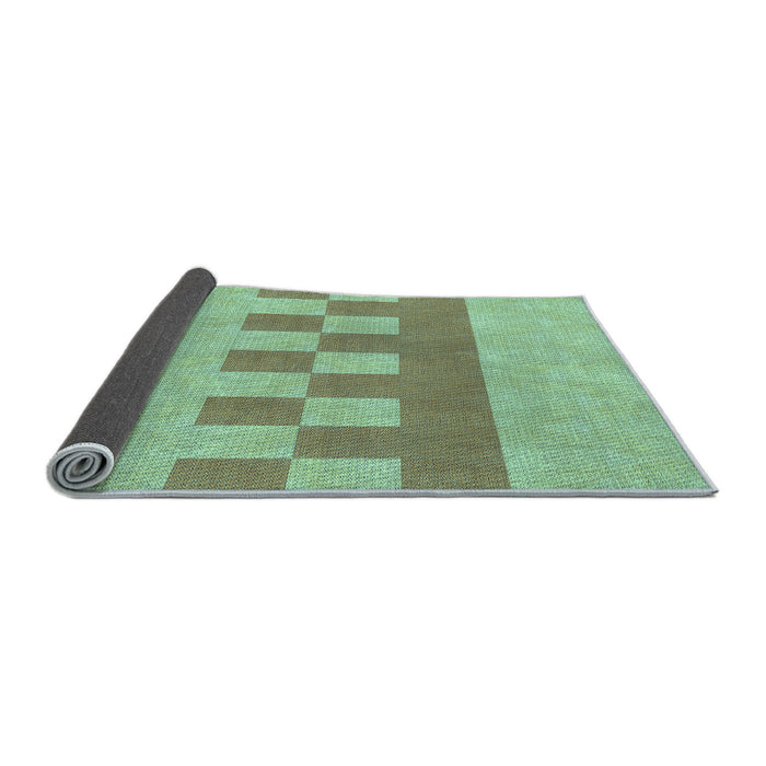 Thickness of Patterned Olive Green Rug, pat3950lblu