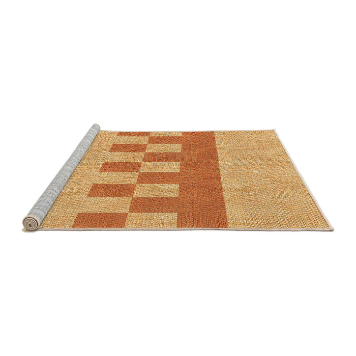 Sideview of Machine Washable Transitional Orange Rug, wshpat3950org