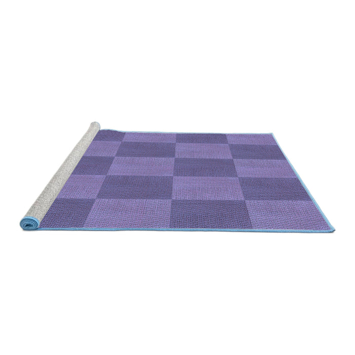 Sideview of Machine Washable Transitional Deep Periwinkle Purple Rug, wshpat3951blu