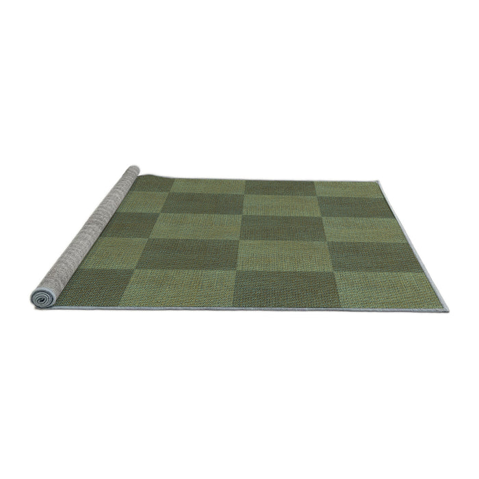 Sideview of Machine Washable Transitional Green Rug, wshpat3951lblu