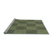 Sideview of Machine Washable Transitional Green Rug, wshpat3951lblu