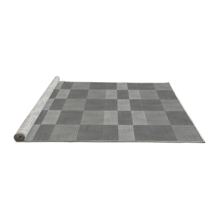 Sideview of Machine Washable Transitional Smokey Gray Rug, wshpat3952gry