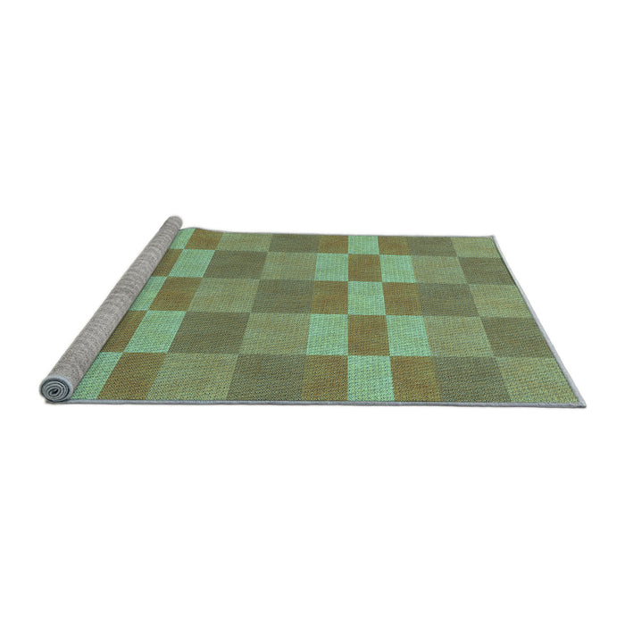 Sideview of Machine Washable Transitional Pastel Green Rug, wshpat3952lblu