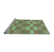 Sideview of Machine Washable Transitional Pastel Green Rug, wshpat3952lblu