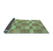 Thickness of Patterned Pastel Green Rug, pat3952lblu