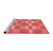 Sideview of Machine Washable Transitional Ruby Red Rug, wshpat3952rd