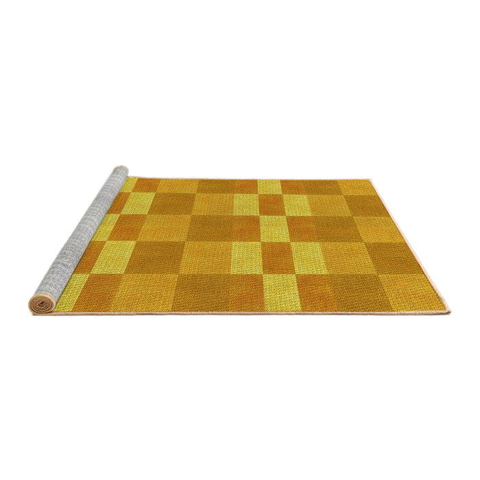Sideview of Machine Washable Transitional Neon Orange Rug, wshpat3952yw